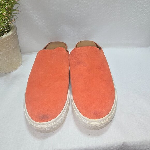 WOMENS CASLON NELLIE LEA CASUAL SLIP ON MULES FLATS ORANGE SUEDE 8.5 EUC - Picture 7 of 7